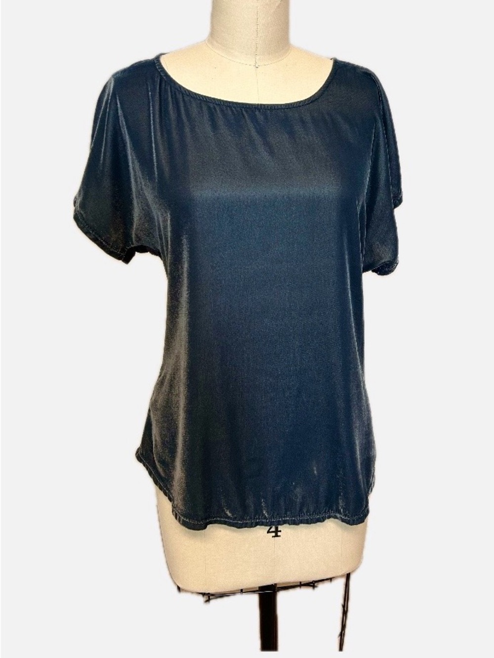 Velvet Short-Sleeve Top - Seafoam Blue Green